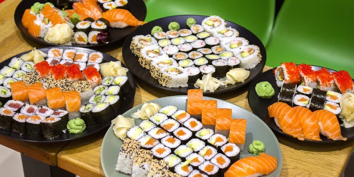 Sushi sety v bistru v brněnském OC Globus: 15 až 44 kousků, na místě či take away