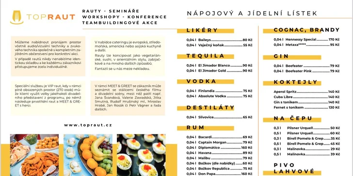 Otevřený voucher do kavárny Drbárna v divadle Radka Brzobohatého: 200–500 Kč na cokoli z lístku