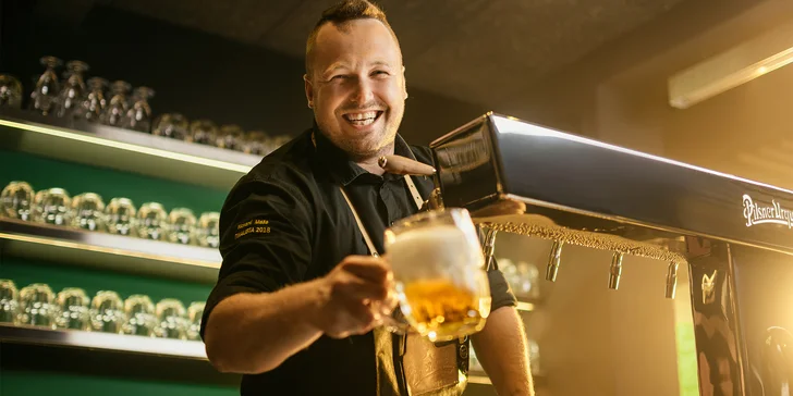 Soukromá škola čepování piva včetně certifikátu od Pilsner Urquell Master Bartendera Richarda Máši