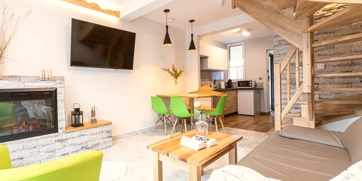 Relax v Zakopaném: bydlení s venkovní vířivkou, blízko turistických stezek, cena za celý apartmán