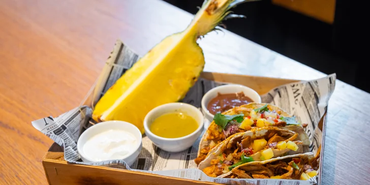 Mexické degustační menu o 4 chodech: nachos, polévka, tortilly, chilli, tacos i churros