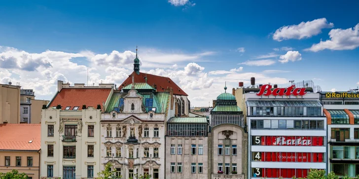 Ubytování v srdci Prahy: hotel na Václavském náměstí, varianta s mapou, 3denní jízdenkou a sektem