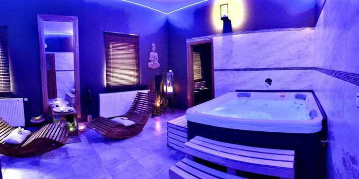 2 hodiny privátního wellness se saunou a vířivkou i občerstvení pro 2 osoby