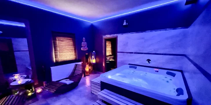 2 hodiny privátního wellness se saunou a vířivkou i občerstvení pro 2 osoby