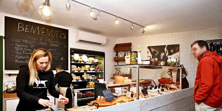 Italské dobroty z obchodu Pane & Salumi: vouchery v hodnotě 500-1500 Kč
