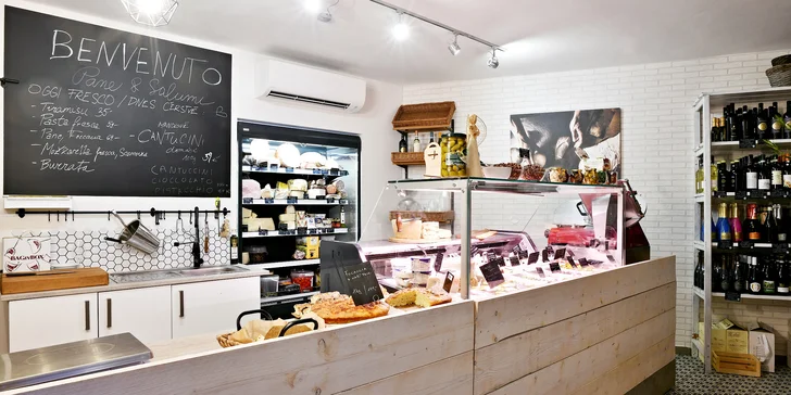 Italské dobroty z obchodu Pane & Salumi: vouchery v hodnotě 500-1500 Kč