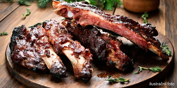 Žebra, steak dle výběru ze 2 druhů masa nebo burger pro 1 či 2 osoby v restaurantu Plaudit Turnov