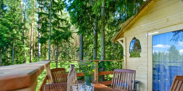 Bydlení v treehousu u lesa nebo rybníku na severu Čech