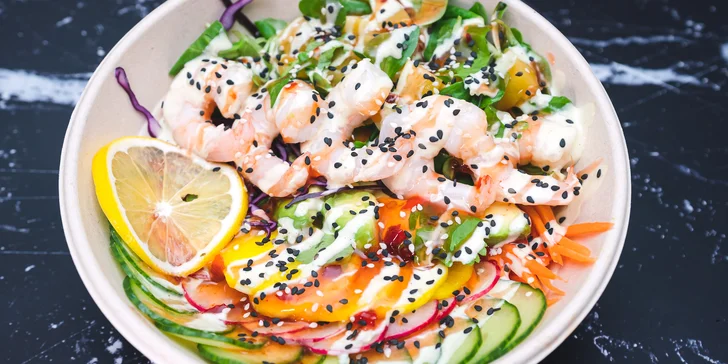 Havajský poke bowl podle výběru z 6 druhů na odnos s sebou