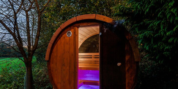 Pobyt v malebné wellness chatě u lesa: sauna, vířivka i zapůjčení lodičky