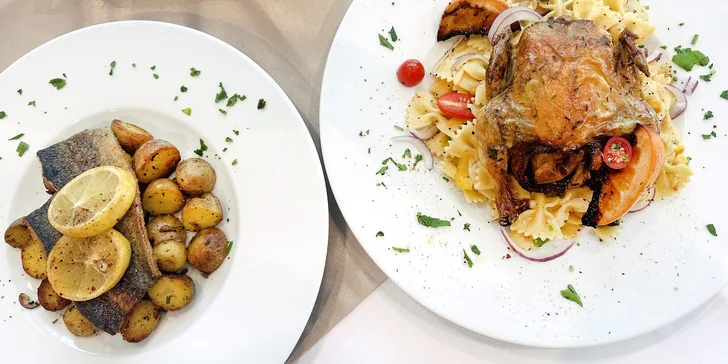 Čtyřchodové degustační menu pro 2 osoby včetně přípitku
