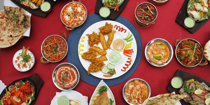 Otevřený voucher na jídlo i pití do indické restaurace: 300, 500 a 1000 Kč