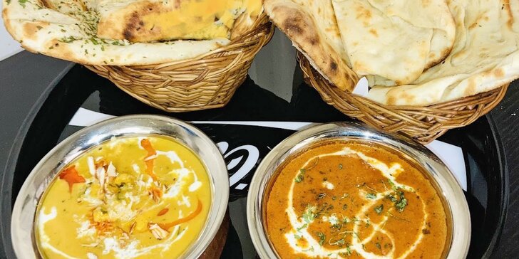 Otevřený voucher na jídlo i pití do indické restaurace: 300, 500 a 1000 Kč
