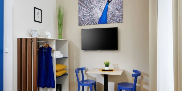 Pohoda v centru Prahy pro pár: moderní studio s vybavenou kuchyňkou