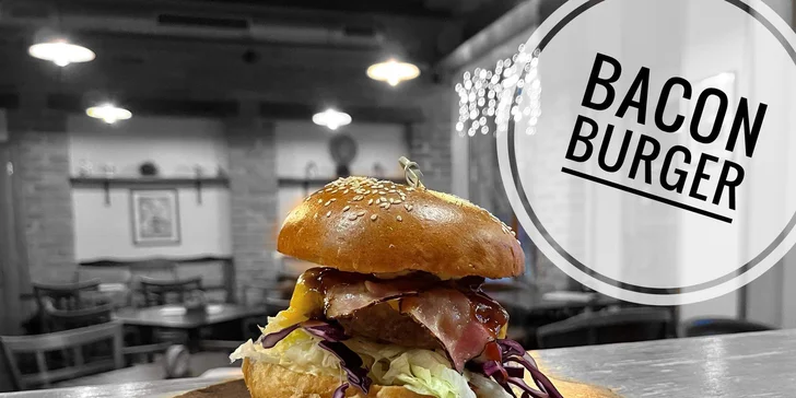 Burger dle výběru z 11 druhů, hranolky a dip pro 1 i 2 osoby, možnost rozvozu po Šumperku