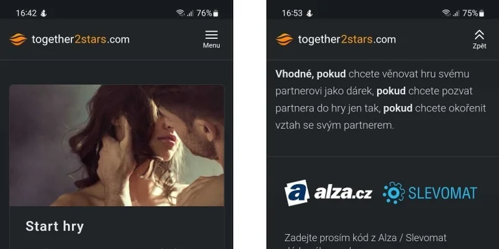 Spolu ke hvězdám: pikantní online partnerská hra