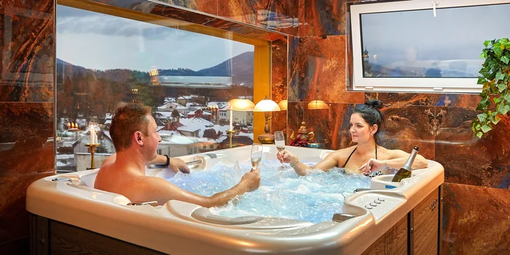 Romantický wellness v 7. nebi Rožnovského pivovaru vč. občerstvení i oběda či večeře