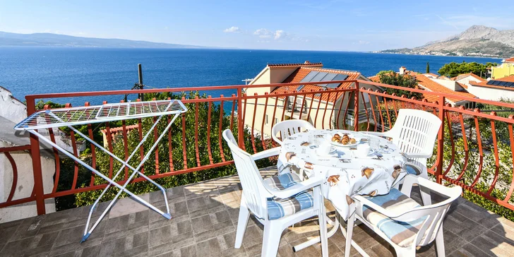 Omišská riviéra na 7 nocí: apartmány jen 100 m od pláže s kapacitou až 6 osob