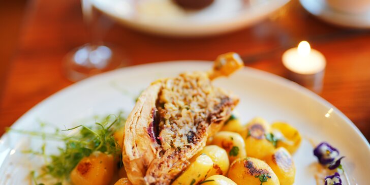 Degustační menu pro dva v samém srdci Ostravy: kuřátko s nádivkou, kachní pa