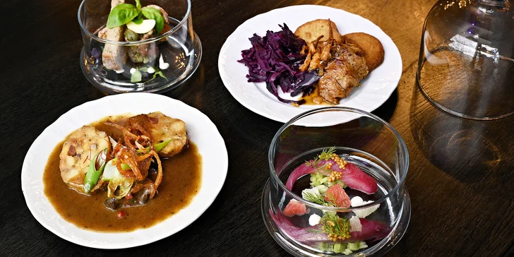 Gastronomický zážitek: tapas ve spojení s českou kuchyní, degustační menu pro 2 osoby