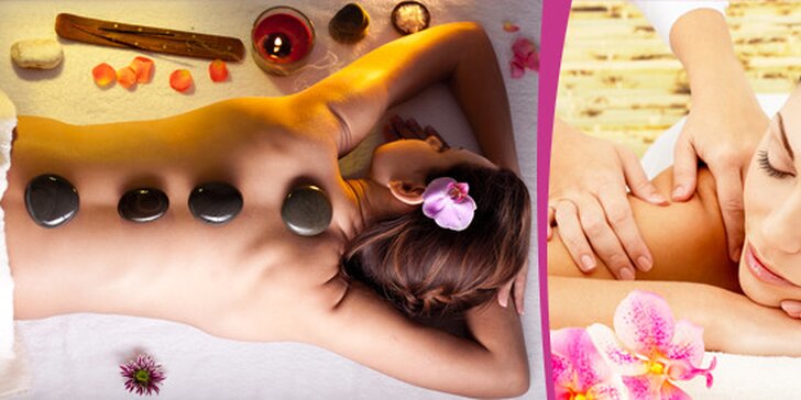 60minutová hawajská masáž , masáž lávovými kameny nebo sportovní masáž