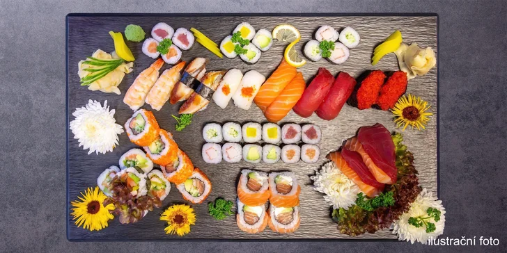 Sushi sety i s polévkou Pho-Bo, dezertem, pivem a limonádou až pro 4 osoby