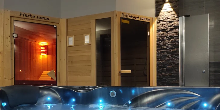 80 minut uvolnění v privátním wellness pro dva: bylinková i finská a parní sauna, vířivka, klidová zóna