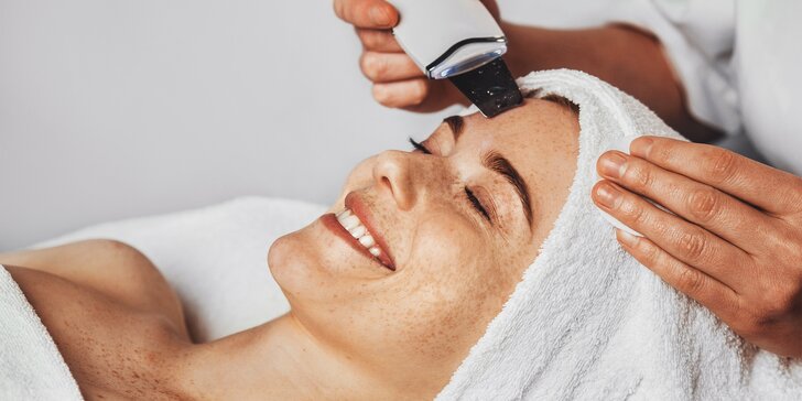 60min. kosmetické ošetření obličeje: dermabraze, ultrazvuková špachtle i ozonizér
