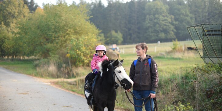 Zábava v sedle: vyjížďka na koni v jízdárně či venku pro děti i dospělé