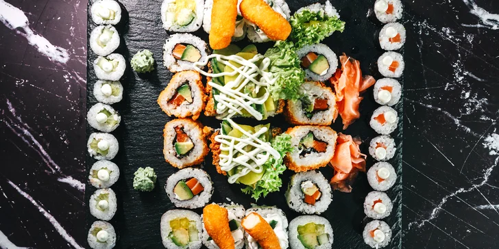 Sushi set 36 kousků s sebou: na výběr veganská, vegetariánská i lososová verze