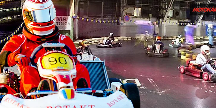 Řezejte zatáčky: dvě 10min. jízdy na motokárách a energy drink pro jednoho