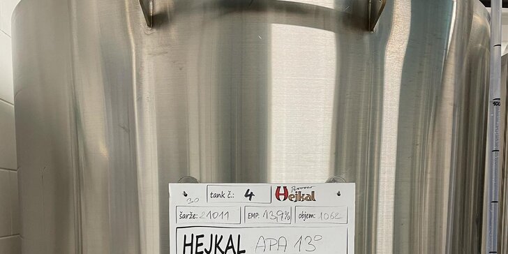 Exkurze i ochutnávka piva z tanku v řemeslném pivovaru Hejkal