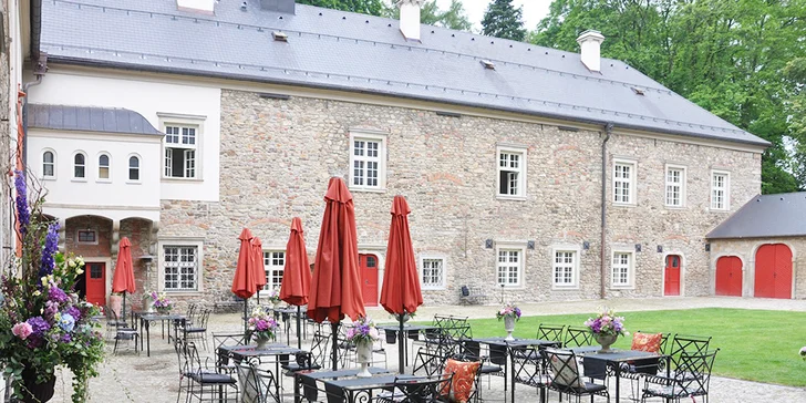 Tříchodové obědové menu v zámecké restauraci Honoria Chateau Herálec*****