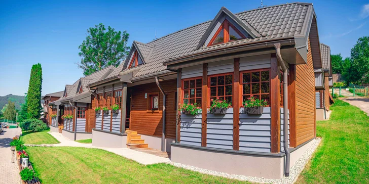 Srubové apartmány u Malé Fatry: polopenze, kuchyňka i vstup do wellness