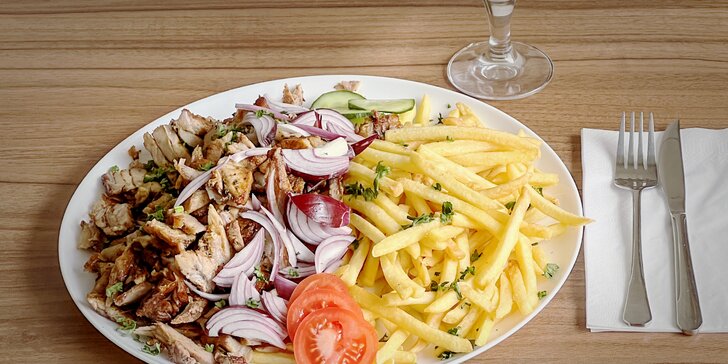 Řecká taverna v Ostravě: gyros s hranolky nebo masový talíř až pro 4 osoby