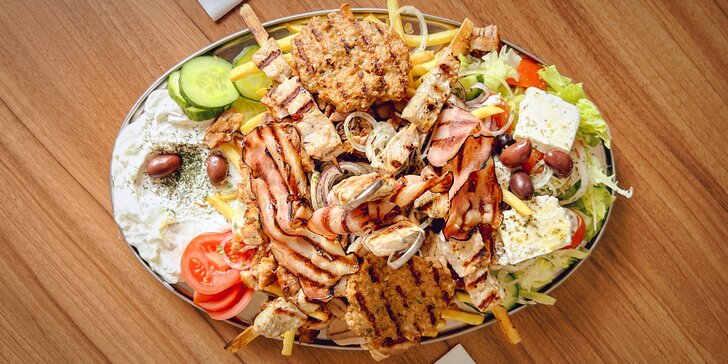 Řecká taverna v Ostravě: gyros s hranolky nebo masový talíř až pro 4 osoby