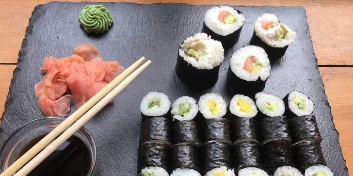 Sushi sety v nové restauraci u Pražského hradu: 24–88 klasických i netradičních kousků