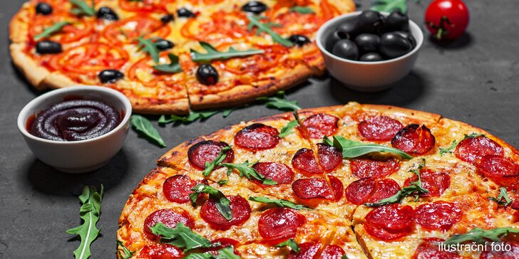 1 nebo 2 pizzy o průměru 32 cm podle výběru ze 44 druhů v Pizzerii Valentino