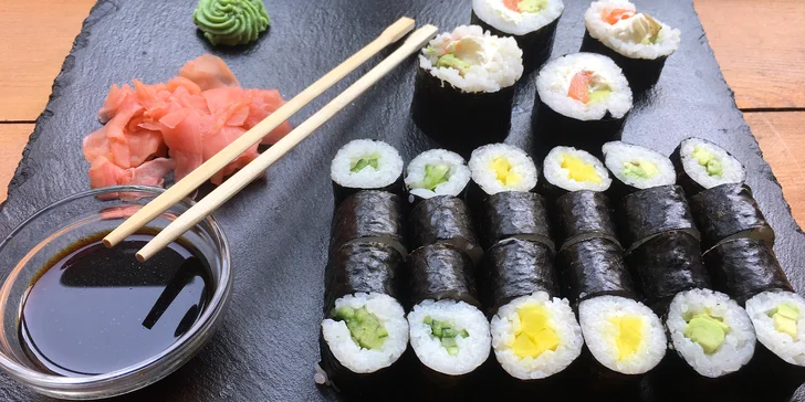 Sushi sety v nové restauraci u Pražského hradu: 24–88 klasických i netradičních kousků