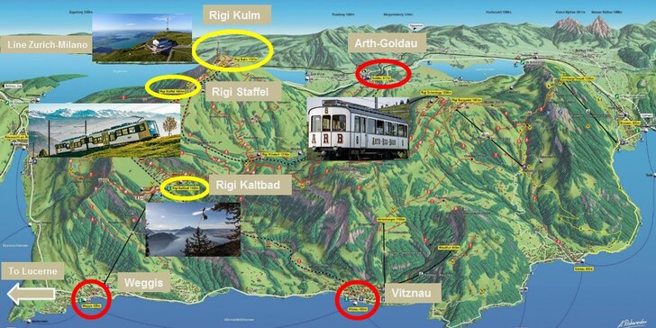 Výlet do Švýcarska: zubačkou na horu Rigi a lodí do Luzernu, vč. dopravy autobusem