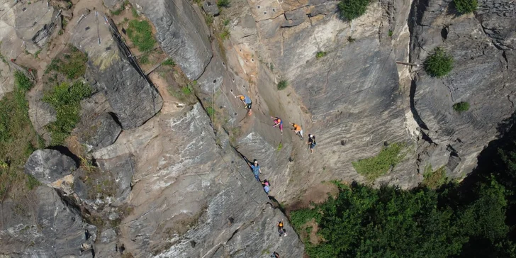 Via Ferrata: zajištěné cesty na Pastýřské stěně v Děčíně pro 1–3 osoby