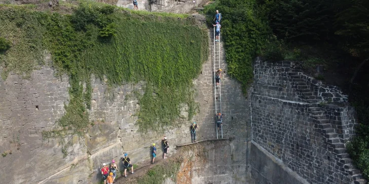 Via Ferrata: zajištěné cesty na Pastýřské stěně v Děčíně pro 1–3 osoby