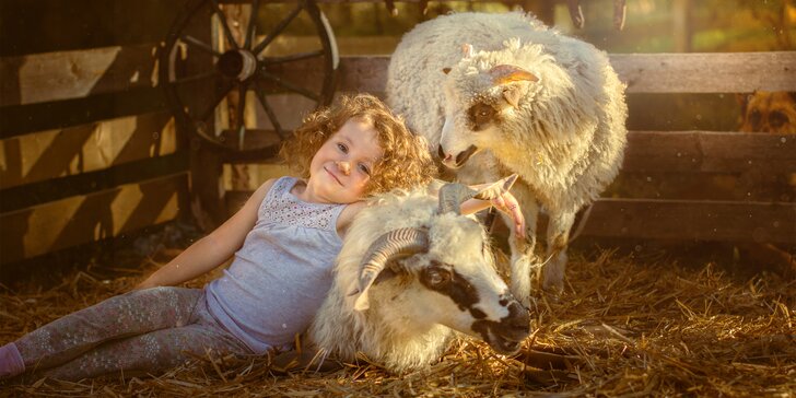 Rodinné focení v exteriéru nebo zážitkové focení s ovečkou či poníkem pro děti i dospělé