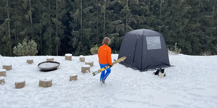 Převézt, postavit a rozehřát: zapůjčení stanového saunového setu až na týden