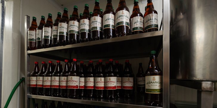 Prohlídka Heřmanického pivovaru s degustací mladých piv i jídlem pro 1 i 2 osoby