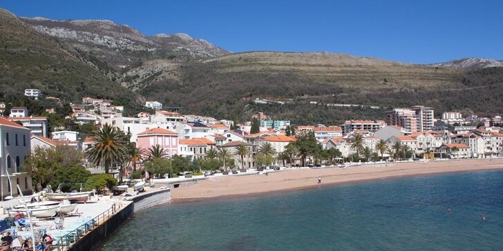 Letecky do Černé Hory: 7 nocí v 4* hotelu Vile Oliva s all inclusive, jen 100 m od pláže