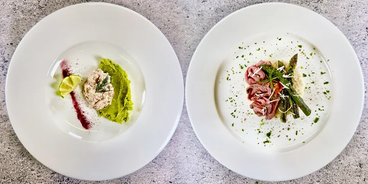 Romantické 6chodové menu u plumlovské přehrady: losos, pikantní bůček, rizoto i hovězí burger