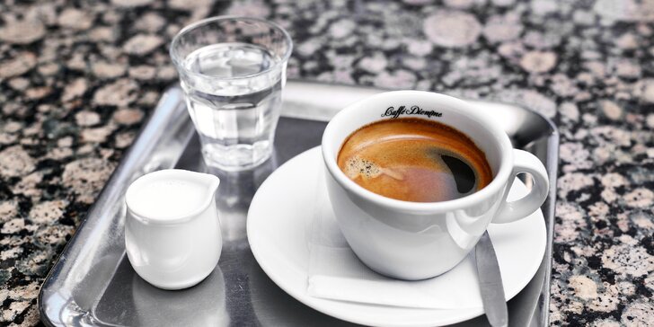 Dort Harlekýn a výtečná káva pro 1 nebo 2 osoby v legendární kubistické kavárně