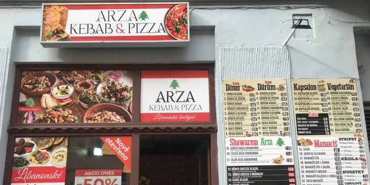 Kebab v tortille či chlebu a nápoj pro 1 nebo 2 osoby v Arza kebab