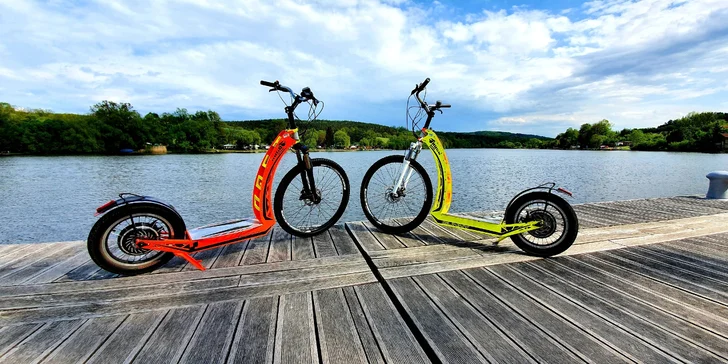 Půjčení elektrokoloběžek na hodinu, den či celý víkend: Lipno nebo Boršov nad Vltavou